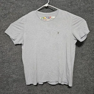 T-shirt All Saints Crew uomo 2XL XXL vestibilità slim invecchiata testa di toro blu chiaro  - Foto 1 di 10