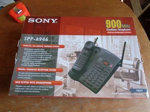  Sony SPP-A946 900Mhz Schnurloses Telefon Grau Digital Anrufbeantworter Neu im Karton Vintage - Bild 1 von 5