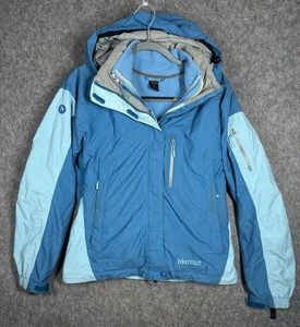 Chaqueta de esquí Marmot 3 en 1 para mujer pequeña azul impermeable con capucha forro Polartec - Imagen 1 de 9
