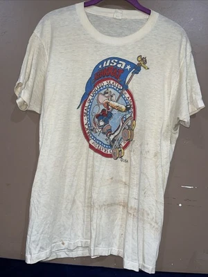 老式 20 世纪 70 年代美国溜冰鞋小脚蹬 T 恤复古 XL 码罕见! — 第 1/4 张图片