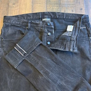Pantalones de mezclilla con ribete The Hundreds para hombre 39x32 negros rectos elásticos botones mosca - Imagen 1 de 21