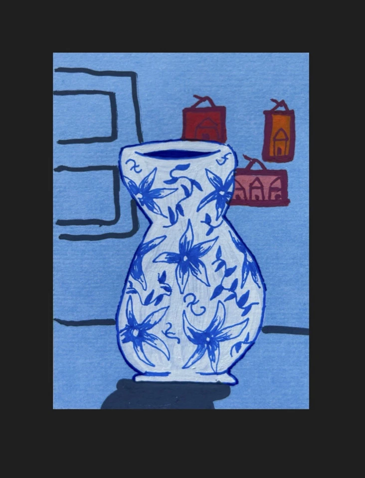 ACEO Art Card Original Mixed Media Drawing 2.5”x3.5” - Image 1 of 1