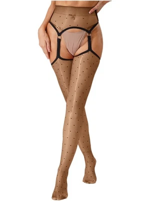 Medias ligeras de nailon transparente para mujeres Medias florales con patas de encaje hasta el muslo Foto 1 de 4