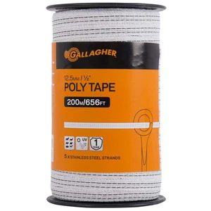 Fence Poly Tape | Ultra White 656 Ft Roll | 5 Stainless Steel Rust Resistant ... - Bild 1 von 6