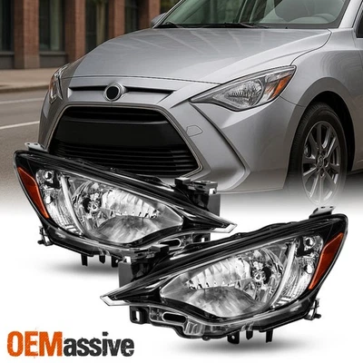 Par de faros negros conductor+pasajero para Toyota Yaris/2016 Scion iA 2016-2020 Foto 1 de 4