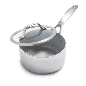 GreenPan Venice Pro Tri-Ply Stainless Steel Healthy Ceramic Nonstick, 1.7QT S... - Picture 1 of 4