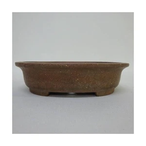 Bonsai Pot Seizan Tokoname Oval 17.5×14.6×4.5cm Japanese Handmade Used - Picture 1 of 11