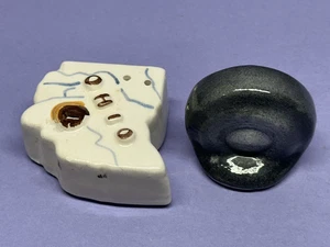 VTG Parkcraft Ohio State Tire Salt & Pepper Shakers Side Glance 1950s - Picture 1 of 6