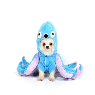 Disfraces de pulpo para perro gato, vestido de disfraces de Halloween para mascotas, divertido disfraz de pulpo... Foto 1 de 4