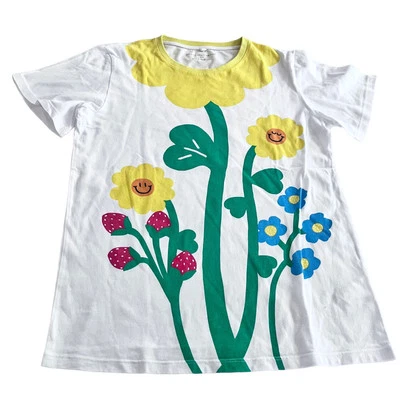  STELLA MCCARTNEY Niñas Camiseta Blanca Para Niña Con Flores Coloridas Talla 14 Foto 1 de 4
