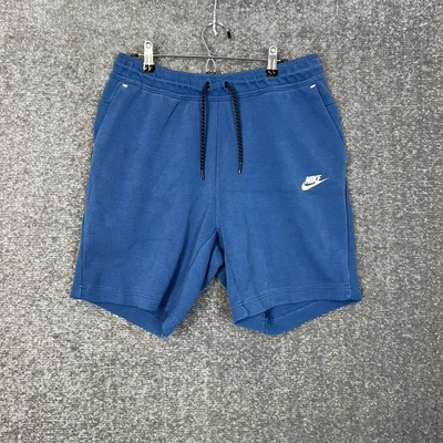 Pantalones Cortos Informales Nike Para Hombre Azul Tech Polar Cordón Talla Mediana Foto 1 de 4