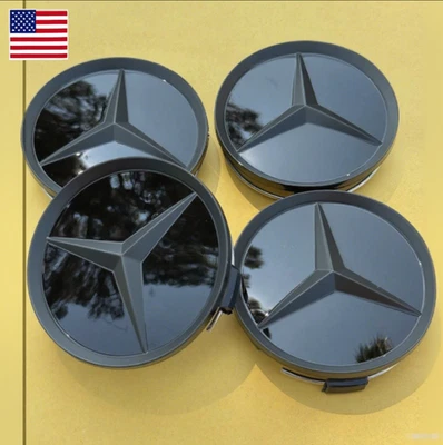 4x Wheel Center Caps Emblem Rim Hub Cover Badge Fits Mercedes/Benz Most Models - Image 1 of 4