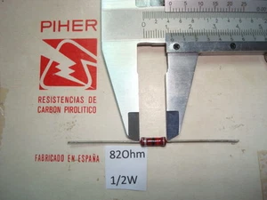 VINTAGE PIHER RESISTOR. 1/2W 82R 82Ohm 10% *2 PC* NEW ORIGINAL 1970´S - Picture 1 of 1