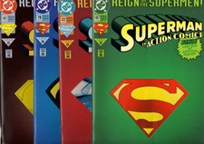 Reign of Supermen 4 deluxe die cut editions lot   DC 1993