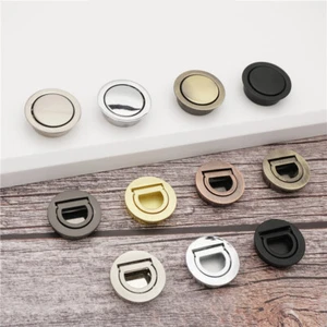 Hidden Door Handles Metal Recessed Pull Invisible Cabinet Drawer Round Handle - Picture 1 of 21