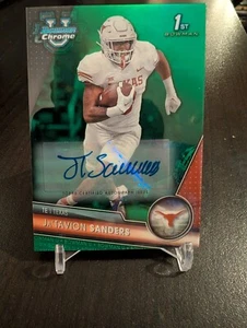 Ja'Tavion Sanders Green Auto /99 2023 Bowman Chrome U University - Bild 1 von 2