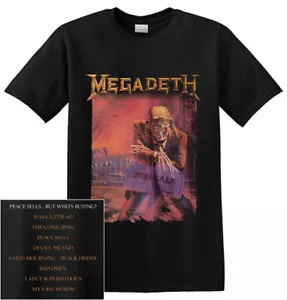 Megadeth Peace Sells Album Cover Track List Shirt S-XXL Official Band T-Shirt - Picture 1 of 3