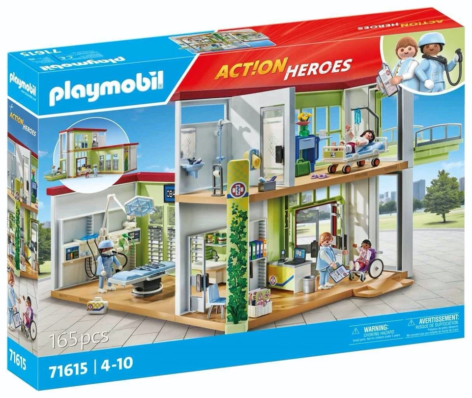 Playmobil 71615 Aciton Heroes: Modern Hospital 165 pcs Toy Building Kit - Image 1 of 4