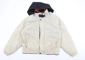 Haggar Mens Beige Bomber Jacket Coat Size M Zip - Picture 1 of 10