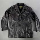 Vintage Eddie Bauer Women's Genuine Leather Button Up Jacket Coat Size L