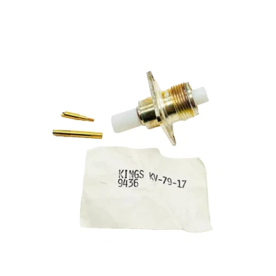 Kings KV-79-17 MHV Coaxial Connector, Straight Bulkhead Jack, Solder - Image 1 of 4