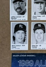 1989 1990 1991 MLB All-Star Game Program Player Cuts - U Pick a player