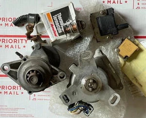 Box of 1991-1993 Honda Civic Parts: Distributor, starter, ignition coil + more - Picture 1 of 7