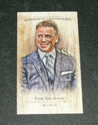 2016 Goodwin Champions TOM GLAVINE #12 Old Judge Wooden Mini Variant/8 BRAVES - Image 1 of 2