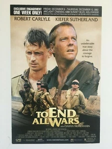 TO END ALL WARS Mini Movie Poster Kiefer Sutherland 2005 Promo - Picture 1 of 1
