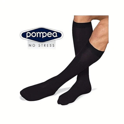 6 paia calza lunga uomo POMPEA microfibra leggera in piquet BLU piede 43/46