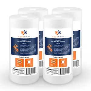 4-PACK of Aquaboon Sediment Water Filter Whole House Big Blue 5 Micron 10"x4.5" - Picture 1 of 8