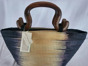 Ottavia Purse/ Handbag Hand sewn Italy Natural/Purple - Picture 1 of 7