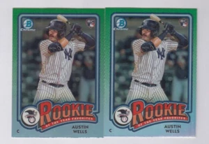 (2) LOTE REFRACTOR RC AUSTIN Wells 2024 bowman cromo roy favoritos #roy-2 nyy - Imagen 1 de 2