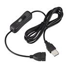 USB Cable with ON/Off Switch USB Male to Female Extension Cord 2M Black 2Pcs
