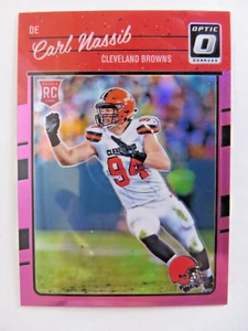2016 Optic Donruss Prizm Pink Carl Nassib Rookie 107 Cleveland Browns - Picture 1 of 2