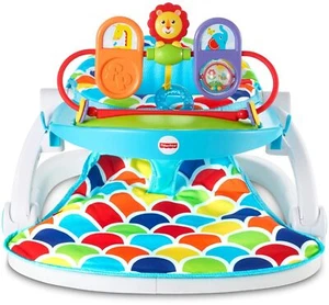 Fisher-Price Deluxe Sedile da Pavimento Sit-Me-Up con Vassoio Giocattolo HAPPY HEALS COLORS - Foto 1 di 5