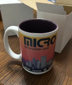 Micro Center Computer Kaufhaus Kaffeetasse Becher lila - Miami Handwäsche - Bild 1 von 5