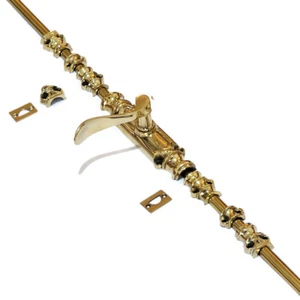 lever Set CREMONE solid Rustic hand made brass Heavy French turn Bolt 96" inch - Picture 1 of 14