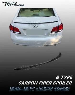 Spoiler labial porta-malas de fibra de carbono para 2005-2011 Lexus GS300 GS350 GS430  - Imagem 1 de 4