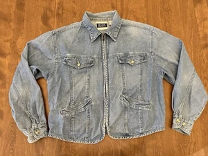 Bill Blass Jacket Womens Small Denim Trucker Zip Up Light Wash Vintage 1980’s - Picture 1 of 8