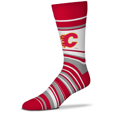 Unisex For Bare Feet Calgary Flames Mas Stripe Crew Socks Cover