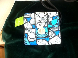 Vera Bradley Handtasche Tasche Mini Drehverschluss Stoff Crossbody Blau Bayou Neu mit Etikett - Bild 1 von 5