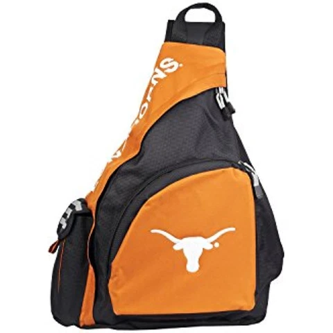 Concept One NCAA Texas Longhorns Leadoff Sling Backpack, 20-Inch, Black/Orange Cover