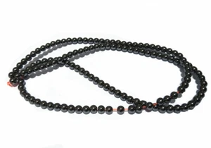 1filo/130 pz perline pietre ematite tondo liscio 3mm colore nero bijoux - Foto 1 di 1