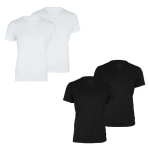 JOOP! Unterhemd V-Ausschnitt T-Shirt Baumwolle Stretch Weiß Schwarz Logodruck - Bild 1 von 11