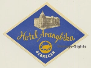 Debrecen / Hungary: Aranybika Hotel (Vintage Luggage Label) - Imagen 1 de 1