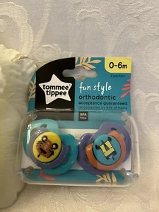 Tommee Tippee Night Time Orthodontic Pacifiers Fun Style  BPA Free 18-36 m - Picture 1 of 1