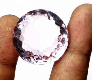 Natural 91.50 Ct Brazilion Pink Topaz Raund Cut Loose Gemstone Certified - Picture 1 of 6