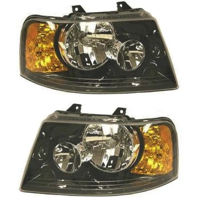 Left and Right Headlights For Ford Expedition 03-06 Halogen w/ Bulb/s Black Foto 1 de 4