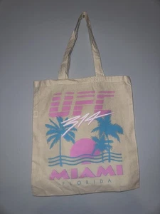 UFC 314 Tote Shoulder Bag Miami Theme Biege Canvas Palm Trees NWT - Picture 1 of 2